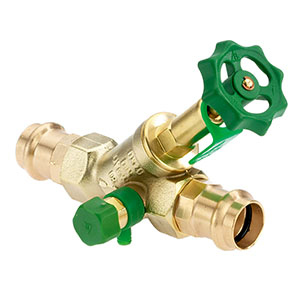 1681280 - CR-Brass Combined Free-flow and Backflow-preventer Valve Viega Profipress, rising, with drain valve