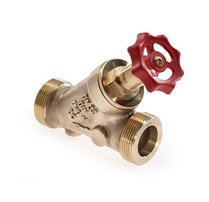 3506505 - Red-brass Free-flow valve with plugs on both sides, male thread Type Kombi, without drain valve