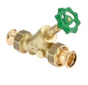 1532180 - CR-Brass Free-flow valve SANHA Press, rising, without drain valve