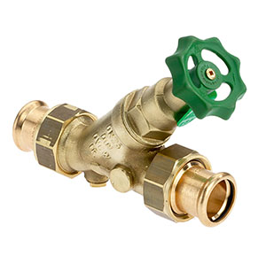1634220 - CR-Brass Combined Free-flow and Backflow-preventer Valve SANHA Press, not-rising, without drain valve