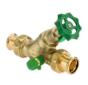 1635280 - CR-Brass Combined Free-flow and Backflow-preventer Valve SANHA Press, not-rising, with drain valve