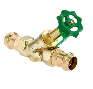 1680350 - CR-Brass Combined Free-flow and Backflow-preventer Valve Viega Profipress, rising, without drain valve