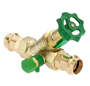 1683150 - CR-Brass Combined Free-flow and Backflow-preventer Valve Viega Profipress, not-rising, with drain valve