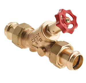 3530150 - Red-brass Free-flow valve Viega Profipress, without drain valve