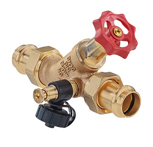 3531420 - Red-brass Free-flow valve Viega Profipress, with drain valve