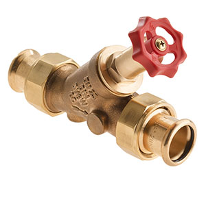 3532350 - Red-brass Free-flow valve SANHA Press, without drain valve