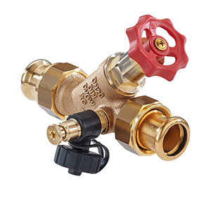 3533350 - Red-brass Free-flow valve SANHA Press, with drain valve