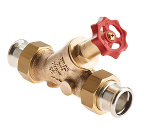 3560150 - Red-brass Free-flow valve male thread, Geberit Mapress, without drain valve