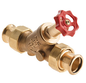 3632150 - Red-brass Combined Free-flow and Backflow-preventer valve without drain valve,  male thread, SANHA Press
