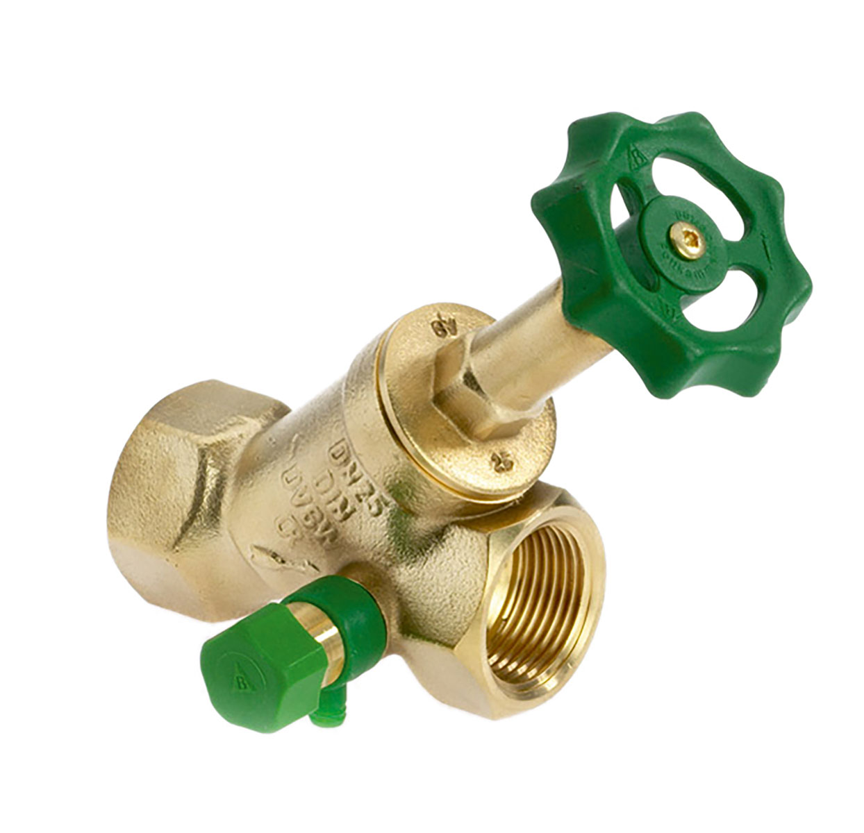 1502400 - CR-Brass Free-flow valve upper part rising, with drain valve