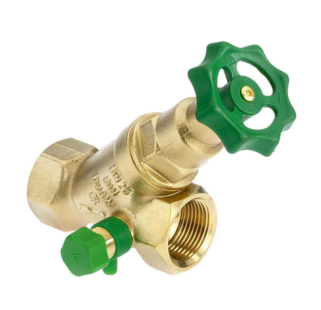 1503805 - CR-Brass Free-flow valve with PTFE sealing, upper part not-rising, with drain valve