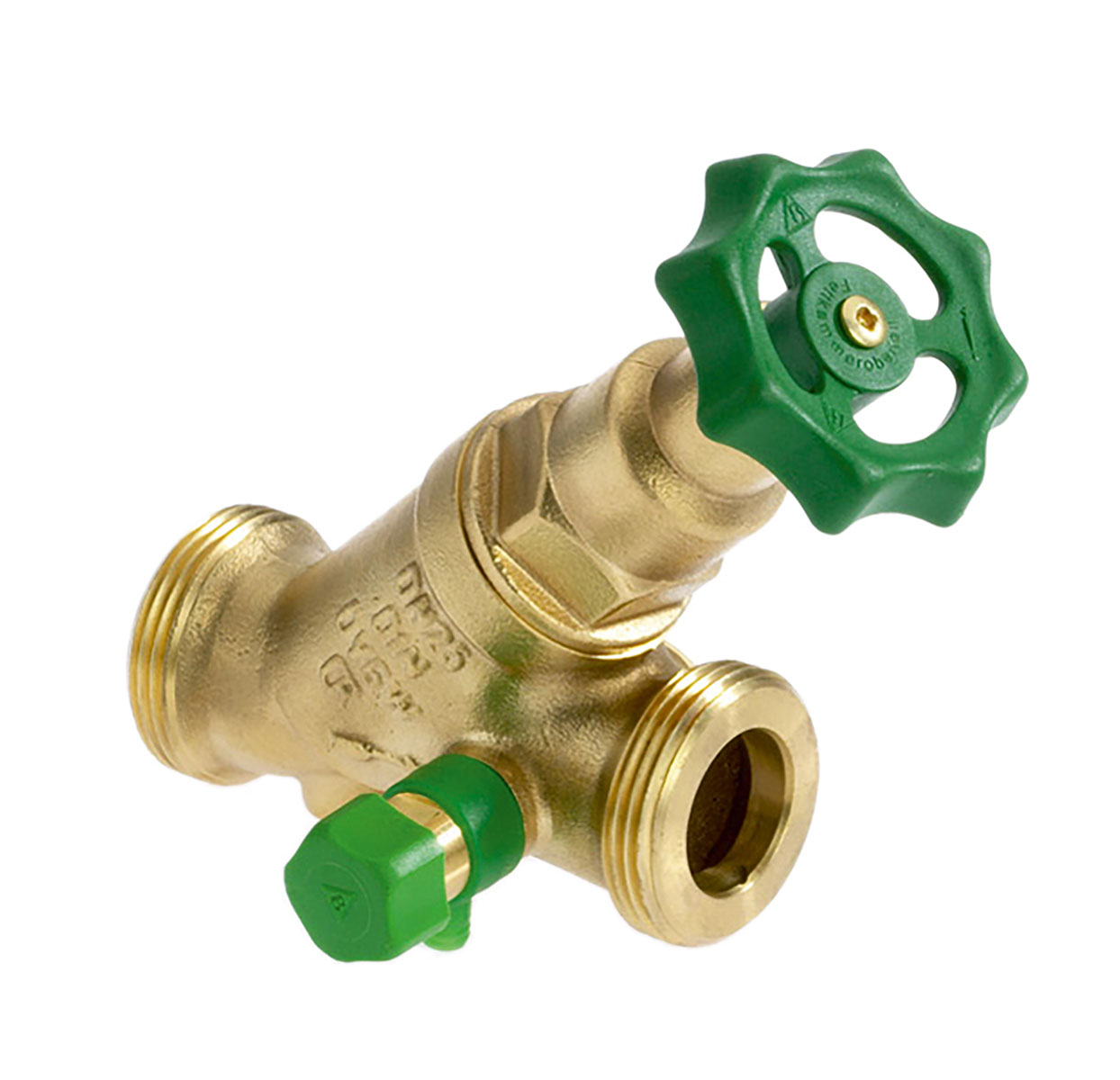 1508400 - CR-Brass Free-flow valve male thread, not-rising, with drain valve