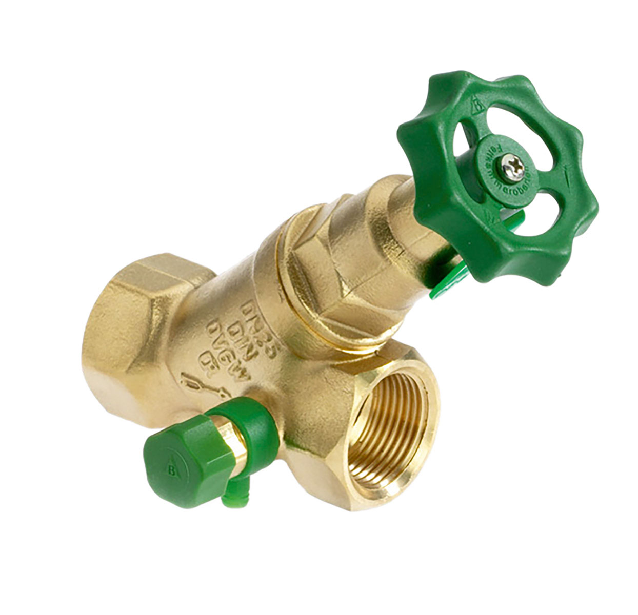 1603650 - CR-Brass Combined Free-flow and Backflow-preventer Valve female thread, not-rising, with drain valve