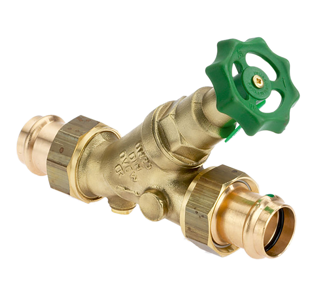 1630540 - CR-Brass Combined Free-flow and Backflow-preventer Valve Viega Profipress, not-rising, without drain valve
