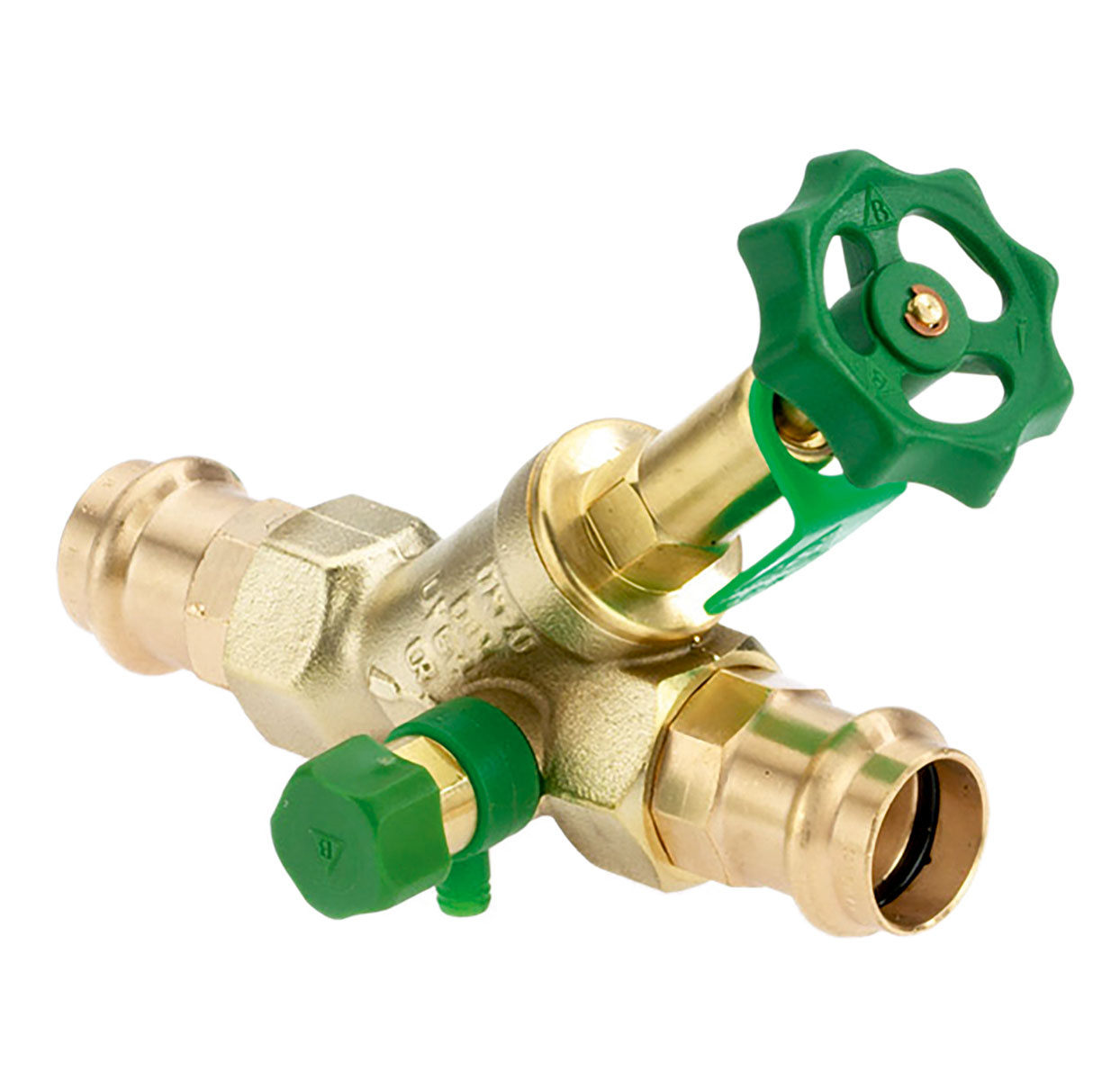 1681150 - CR-Brass Combined Free-flow and Backflow-preventer Valve Viega Profipress, rising, with drain valve
