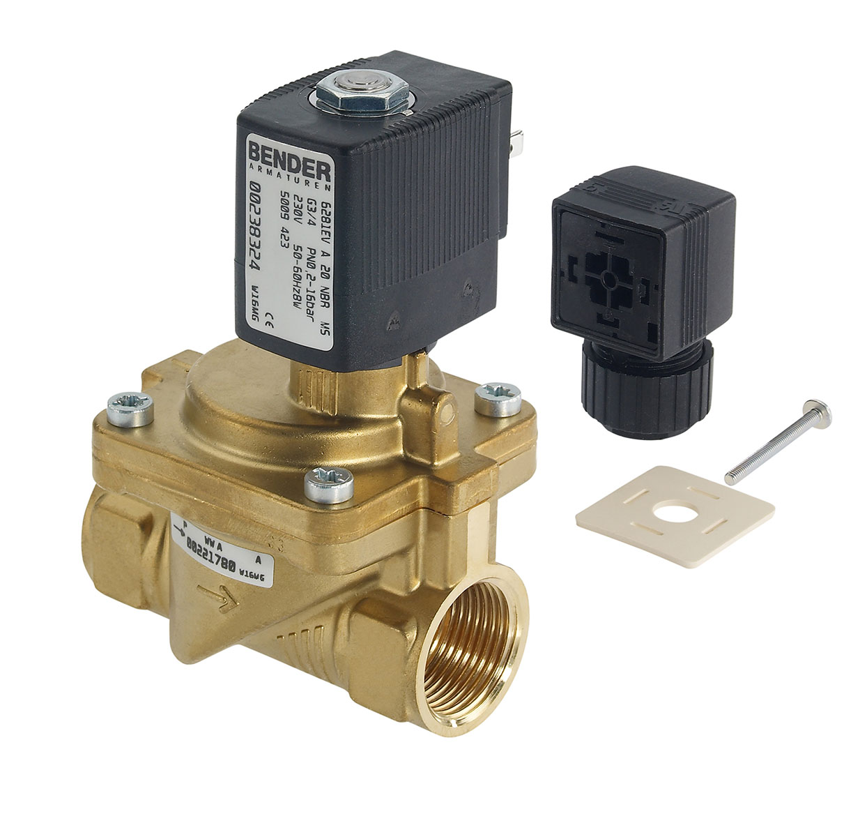 5009427 - 2/2 way solenoid valve normally closed for fluids and compressed air Type 3; female thread